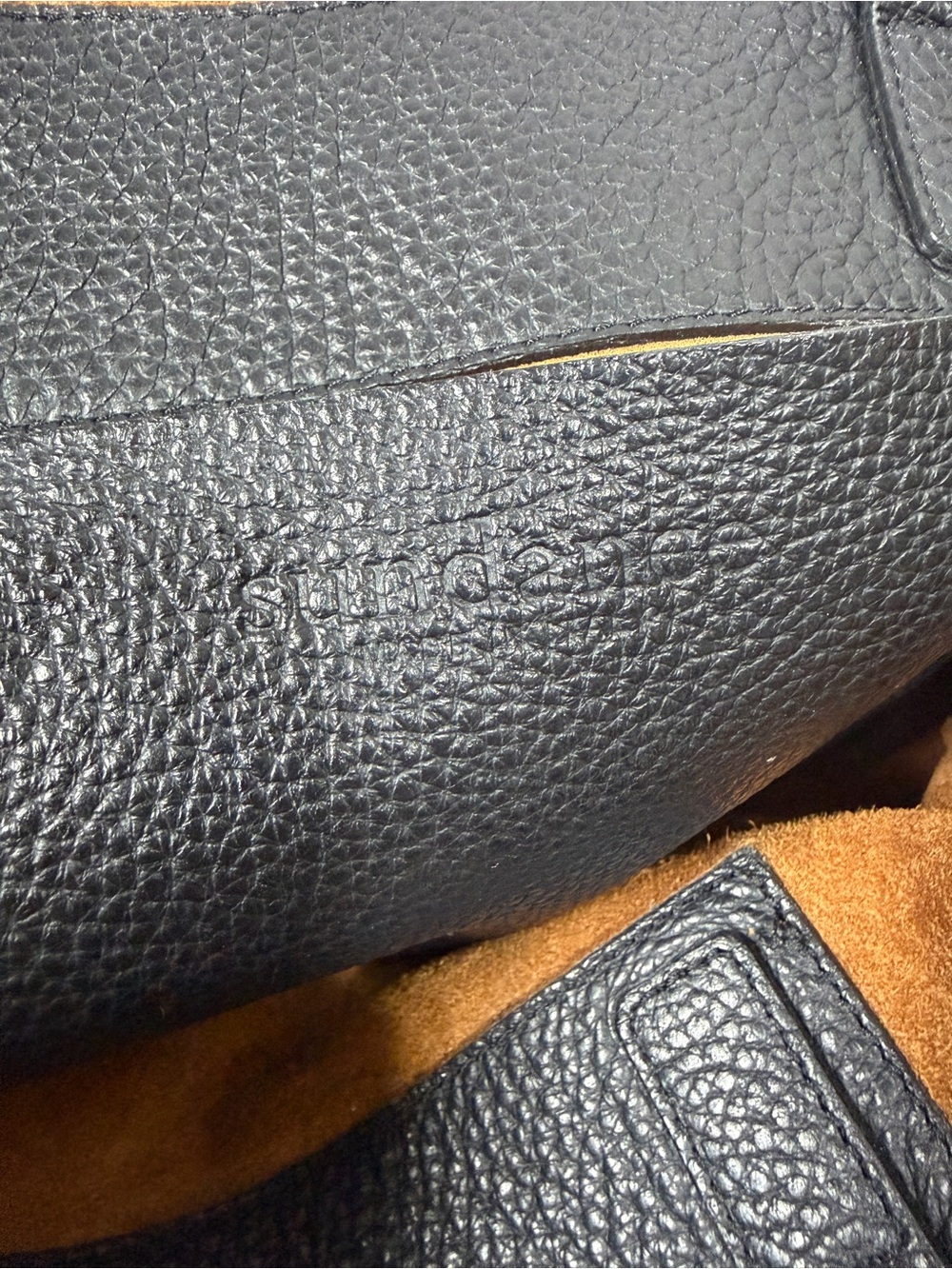 Sundance brown black suede leather boho slouchy shoulder crossbody bag tote - Picture 5 of 12